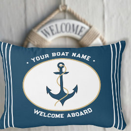 Anchor Welcome Aboard Custom Pillow Dekokissen