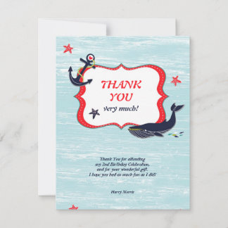 Anchor Whale Danke Karte