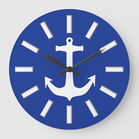 Anchor white + your background & ideas große wanduhr (Vorderseite)