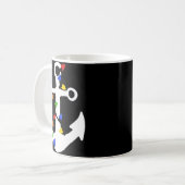 Anchor With Christmas Lights Nautical T Shirt Kaffeetasse (Vorderseite Links)
