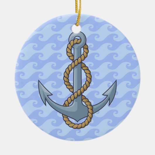 Anchor with Rope Keramik Ornament (Vorne)