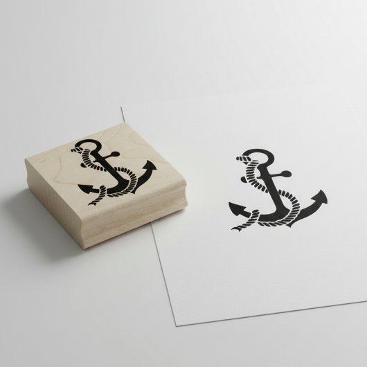 Anchor Wooden Art Stamp Gummistempel