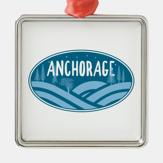 Anchorage Alaska Außenbereich Ornament Aus Metall (Vorne)