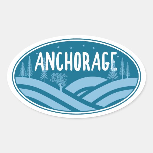 Anchorage Alaska Außenbereich Ovaler Aufkleber (Vorderseite)