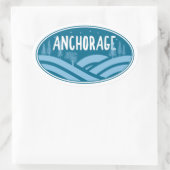 Anchorage Alaska Außenbereich Ovaler Aufkleber (Tasche)