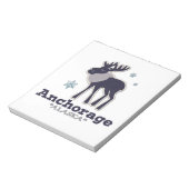 Anchorage Alaska blaue Elche Winter Notizblock (Rotiert)