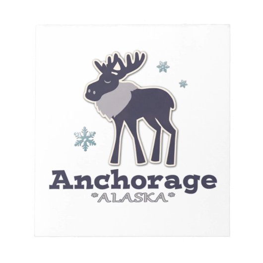 Anchorage Alaska blaue Elche Winter Notizblock (Vorderseite)