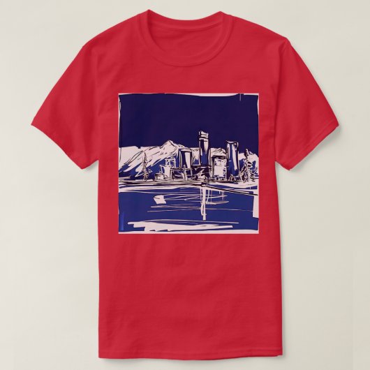 Anchorage Alaska Blue Abstrakt Art TShirt (Design vorne)