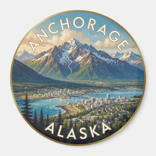 Anchorage Alaska Chugach Mountain Reise Magnet