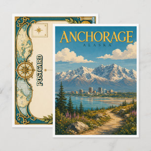 Anchorage Alaska Chugach Mountains GeoSaga Postkarte