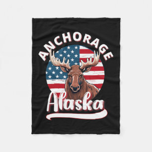 Anchorage Alaska Elose Anblick Alaskan Flag Huntin Fleecedecke