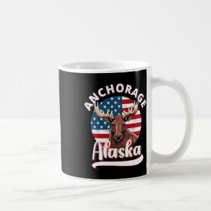 Anchorage Alaska Elose Anblick Alaskan Flag Huntin Kaffeetasse