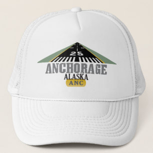 Anchorage Alaska - Flughafen-Rollbahn Truckerkappe