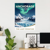 Anchorage Alaska Mountain Frontier Erbe Poster (Heimbüro)
