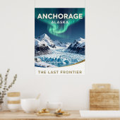 Anchorage Alaska Mountain Frontier Erbe Poster (Küche)