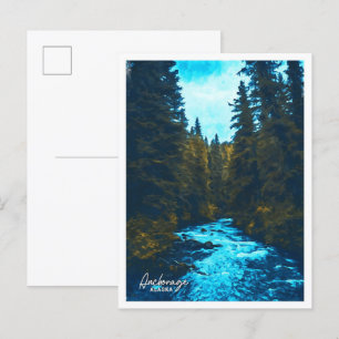 Anchorage Alaska Ölbild Stadtlandschaft Postkarte
