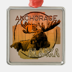 Anchorage Alaska Orangenmuschel Ornament Aus Metall