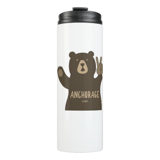 Anchorage Alaska Peace Bear Thermosbecher (Vorderseite)