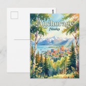 Anchorage Alaska Postkarte (Vorne/Hinten)