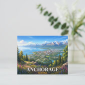 Anchorage Alaska Postkarte (Stehend Vorderseite)