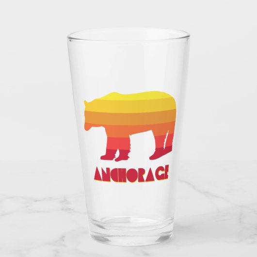 Anchorage Alaska Rainbow Bear Glas (Vorderseite)
