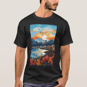 Anchorage Alaska Reise Kunst Vintage T-Shirt