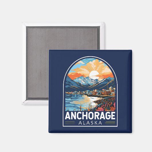 Anchorage Alaska Reisemöglichkeiten Magnet (Vorderseite/Rückseite)