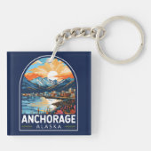 Anchorage Alaska Reisemöglichkeiten Schlüsselanhänger (Rückseite)
