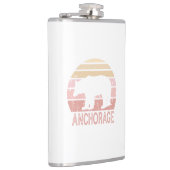 Anchorage Alaska Retro Bär Flachmann (Rechts)