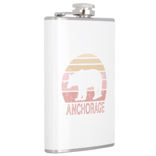 Anchorage Alaska Retro Bär Flachmann (Rechts)