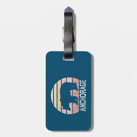 Anchorage Alaska Retro Bär Gepäckanhänger (Rückseite vertikal)