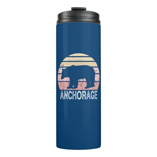 Anchorage Alaska Retro Bär Thermosbecher (Vorderseite)
