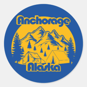 Anchorage Alaska Runder Aufkleber
