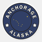 Anchorage Alaska Runder Aufkleber (Vorderseite)
