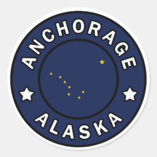 Anchorage Alaska Runder Aufkleber