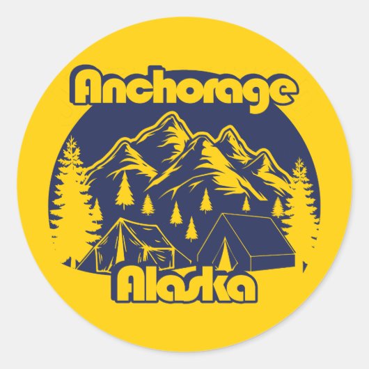 Anchorage Alaska Runder Aufkleber (Vorderseite)