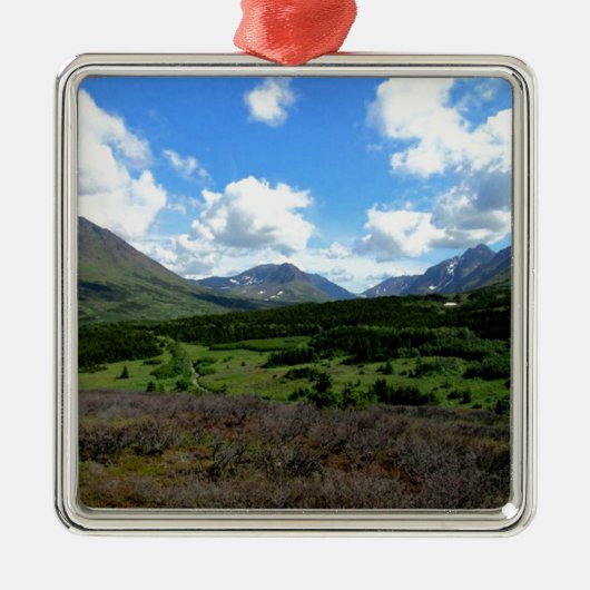 Anchorage Alaska Silbernes Ornament (Vorne)