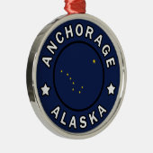 Anchorage Alaska Silbernes Ornament (Rechts)