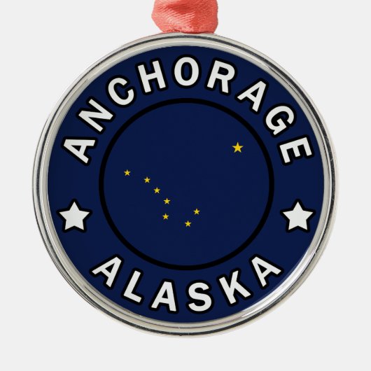 Anchorage Alaska Silbernes Ornament (Vorne)