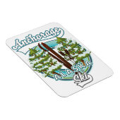 Anchorage Alaska Ski Logo Magnet (Rechte Seite)