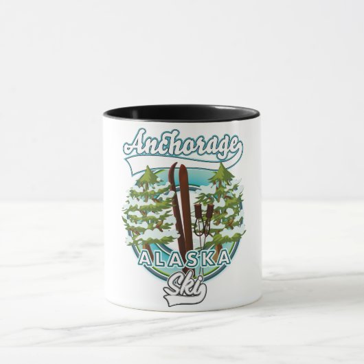 Anchorage Alaska Ski Logo Tasse (Zentrum)