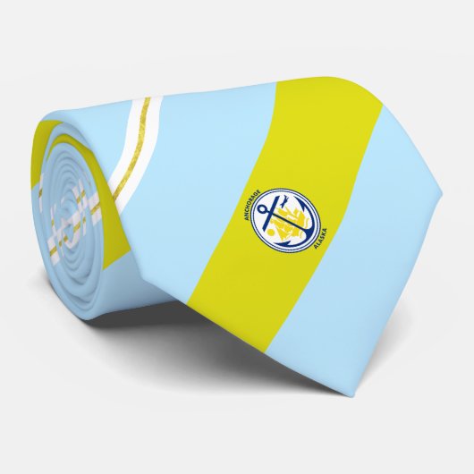 Anchorage (Alaska) Stadtflagge Neck Tie Krawatte (Gerollt)