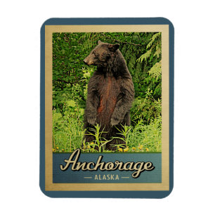 Anchorage Alaska Vintage Reisebär Magnet
