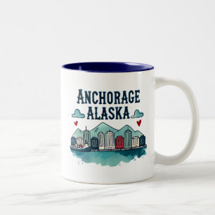 Anchorage Alaska Zweifarbige Tasse