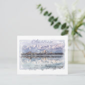 Anchorage Alaskan Watercolor Postcard Postkarte (Stehend Vorderseite)