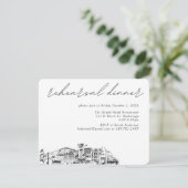 Anchorage Hochzeit Elegante Probe Abendessen Begleitkarte (Stehend Vorderseite)