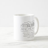 Anchorage Stylized Skyline | Benutzerdefinierter S Kaffeetasse (VorderseiteRechts)