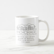 Anchorage Stylized Skyline | Benutzerdefinierter S