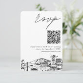 Anchorage Wedding Modern UAWG QR Code Begleitkarte (Stehend Vorderseite)