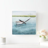 Anchored Bay I Quadratische Wanduhr (Zuhause)